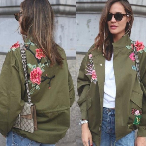 Zara 3D Flower Embroidered Parka - Picture 2 of 6